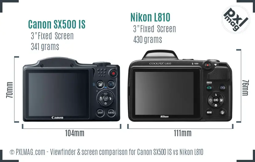 Canon SX500 IS vs Nikon L810 Screen and Viewfinder comparison Canon SX500 IS vs Nikon L810 Screen and Viewfinder comparison