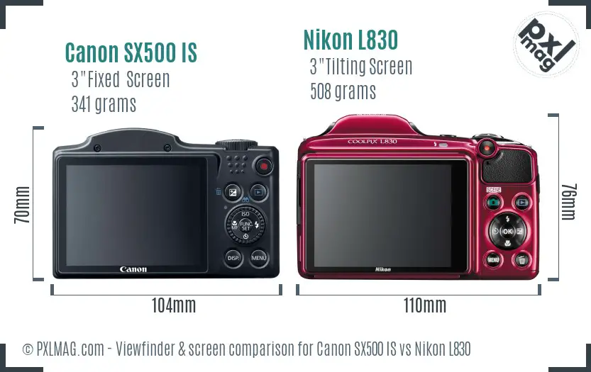 Canon SX500 IS vs Nikon L830 Screen and Viewfinder comparison Canon SX500 IS vs Nikon L830 Screen and Viewfinder comparison