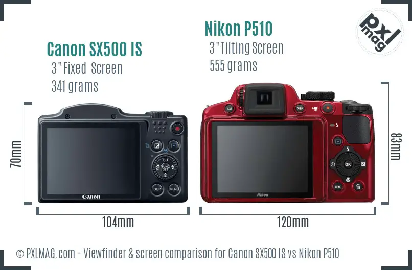 Canon SX500 IS vs Nikon P510 Screen and Viewfinder comparison Canon SX500 IS vs Nikon P510 Screen and Viewfinder comparison