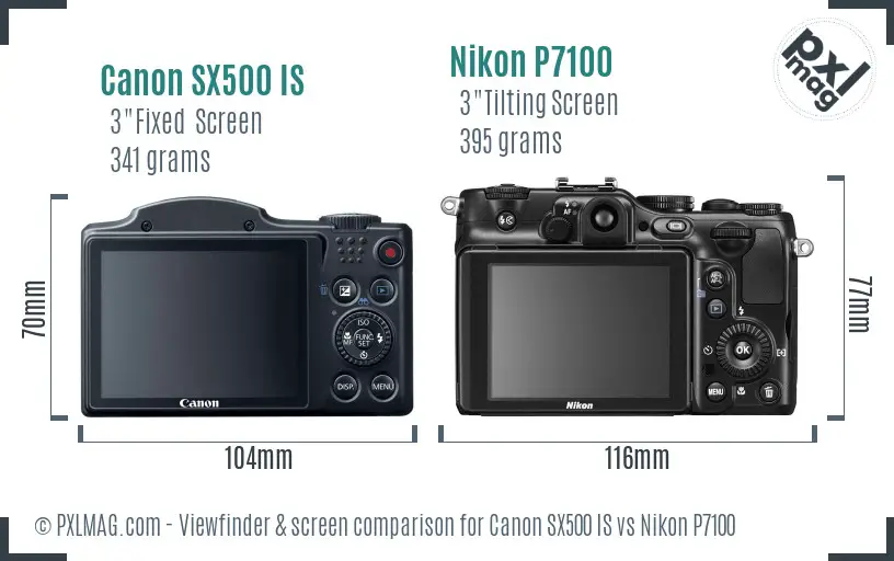 Canon SX500 IS vs Nikon P7100 Screen and Viewfinder comparison