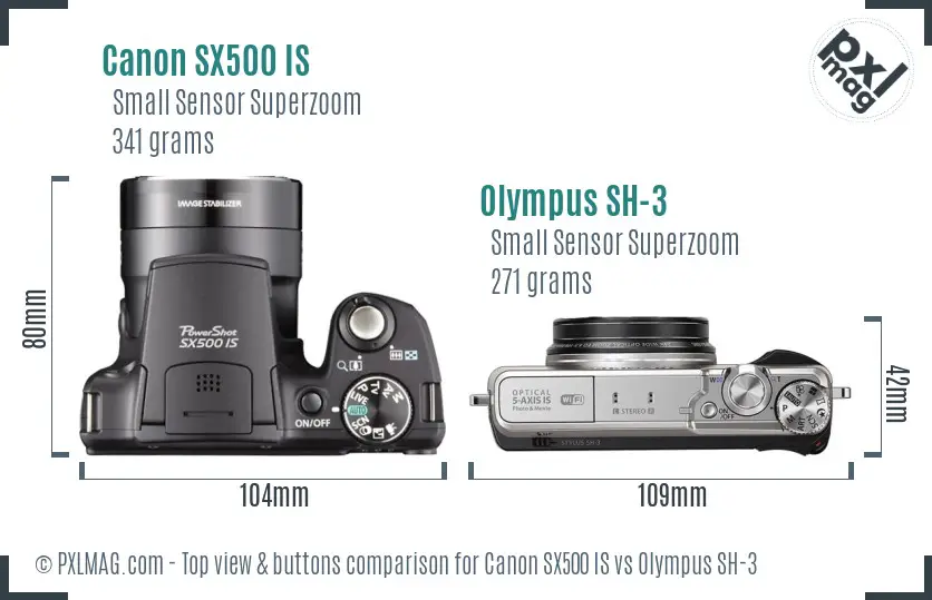 Top view design and control layout comparison