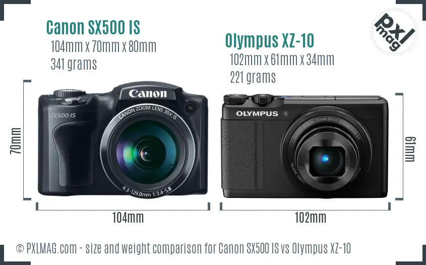 Size Comparison between Canon SX500 IS and Olympus XZ-10