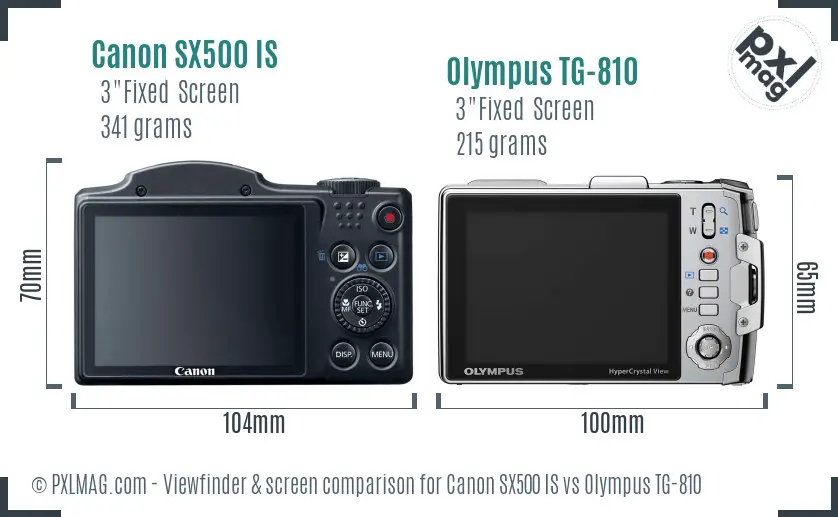 Canon SX500 IS vs Olympus TG-810 Screen and Viewfinder comparison Canon SX500 IS vs Olympus TG-810 Screen and Viewfinder comparison