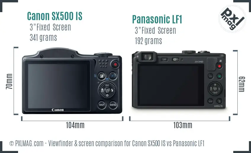 Canon SX500 IS vs Panasonic LF1 Screen and Viewfinder comparison