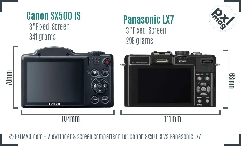 Canon SX500 IS vs Panasonic LX7 Screen and Viewfinder comparison Canon SX500 IS vs Panasonic LX7 Screen and Viewfinder comparison