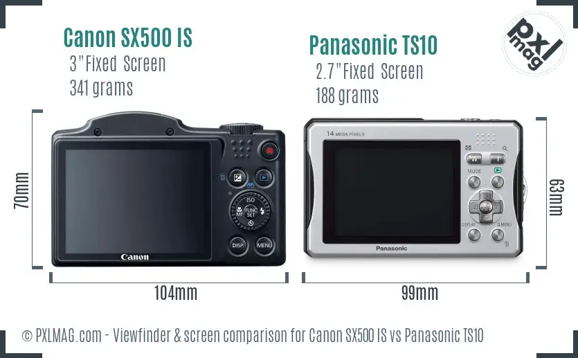 Canon SX500 IS vs Panasonic TS10 Screen and Viewfinder comparison Canon SX500 IS vs Panasonic TS10 Screen and Viewfinder comparison