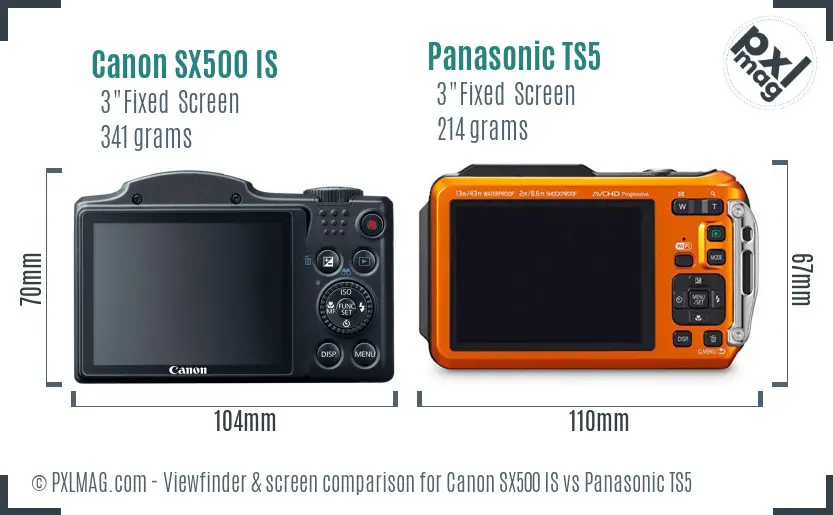 Canon SX500 IS vs Panasonic TS5 Screen and Viewfinder comparison Canon SX500 IS vs Panasonic TS5 Screen and Viewfinder comparison