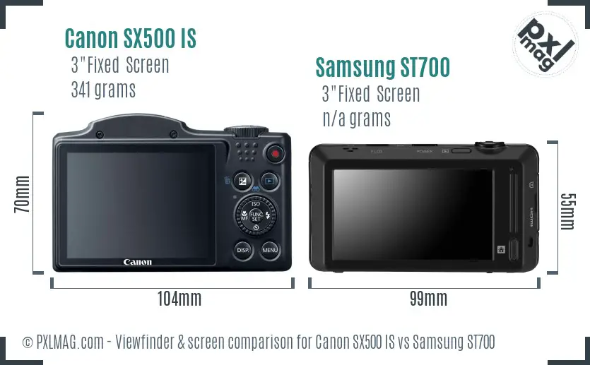 Canon SX500 IS vs Samsung ST700 Screen and Viewfinder comparison Canon SX500 IS vs Samsung ST700 Screen and Viewfinder comparison