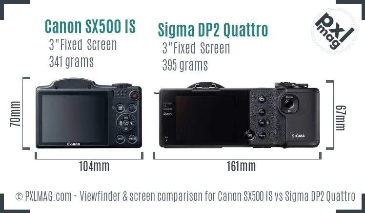 Canon SX500 IS vs Sigma DP2 Quattro Screen and Viewfinder comparison Canon SX500 IS vs Sigma DP2 Quattro Screen and Viewfinder comparison
