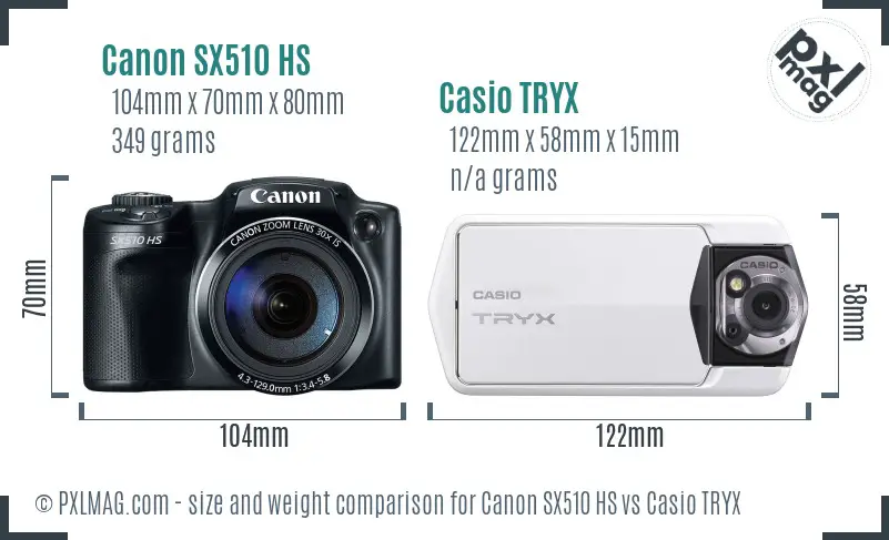Canon SX510 HS vs Casio TRYX size comparison Canon SX510 HS vs Casio TRYX size comparison