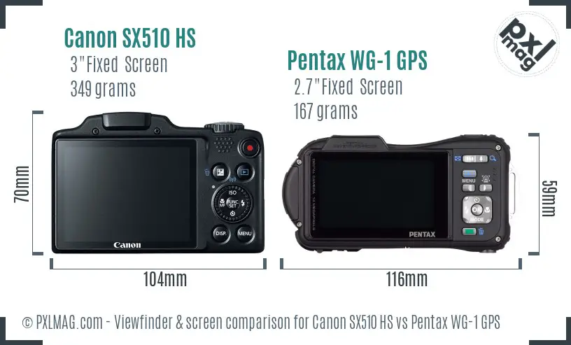 Canon SX510 HS vs Pentax WG-1 GPS Screen and Viewfinder comparison Canon SX510 HS vs Pentax WG-1 GPS Screen and Viewfinder comparison