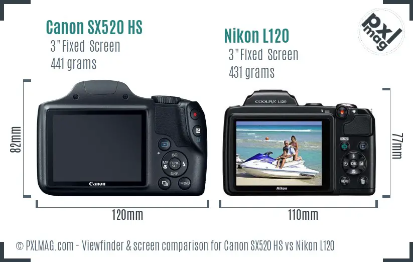 Canon SX520 HS vs Nikon L120 Screen and Viewfinder comparison Canon SX520 HS vs Nikon L120 Screen and Viewfinder comparison