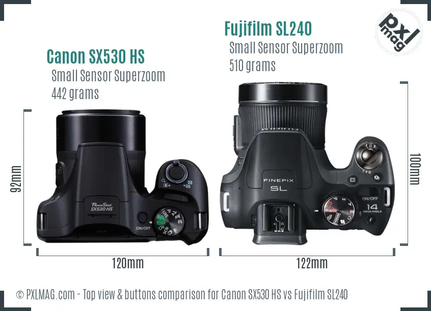 Top view design and control layout comparison