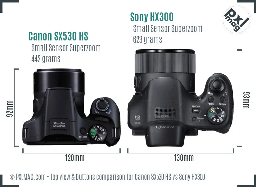 Top view design and control layout comparison