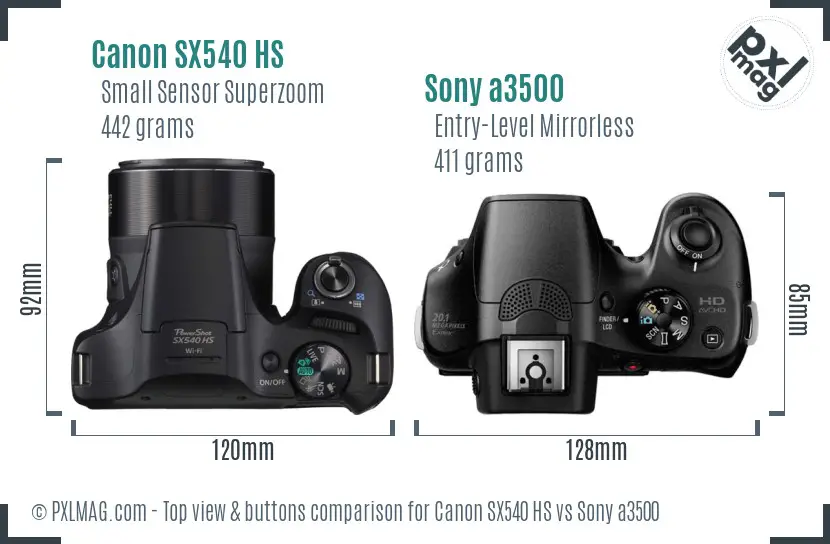 Top view design and control layout comparison