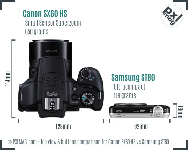 Top view design and control layout comparison