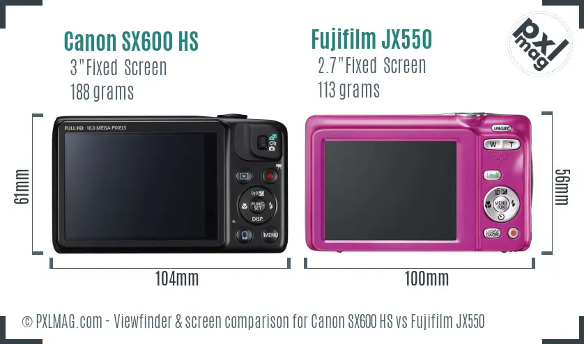 Back screen LCD comparison