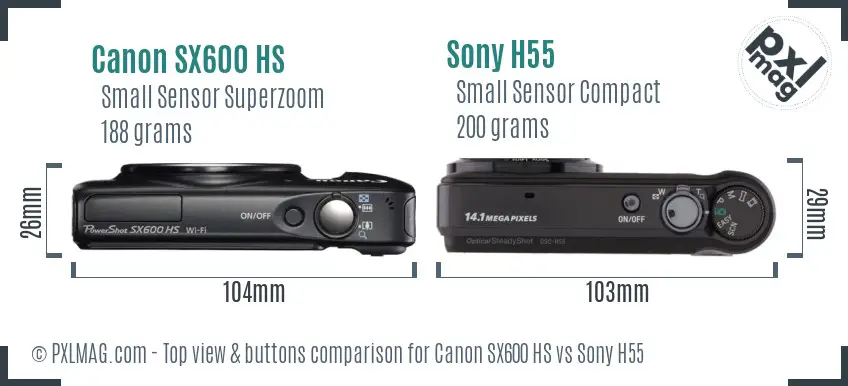 Top view design and control layout comparison