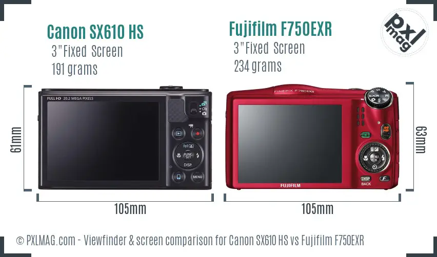 Back screen comparison