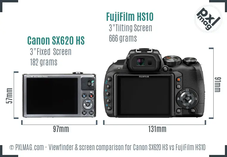 Canon SX620 HS vs FujiFilm HS10 Screen and Viewfinder comparison Canon SX620 HS vs FujiFilm HS10 Screen and Viewfinder comparison