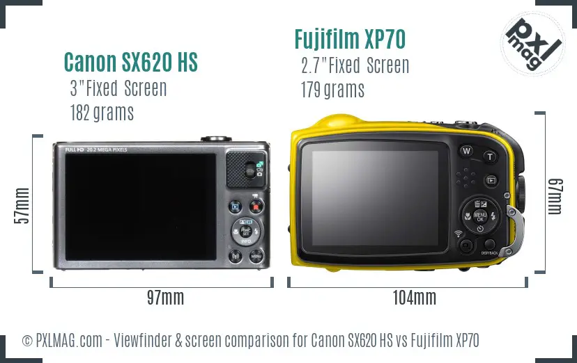 Canon SX620 HS vs Fujifilm XP70 Screen and Viewfinder comparison Canon SX620 HS vs Fujifilm XP70 Screen and Viewfinder comparison