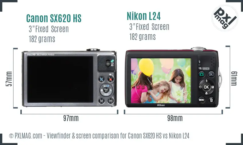 Canon SX620 HS vs Nikon L24 Screen and Viewfinder comparison Canon SX620 HS vs Nikon L24 Screen and Viewfinder comparison