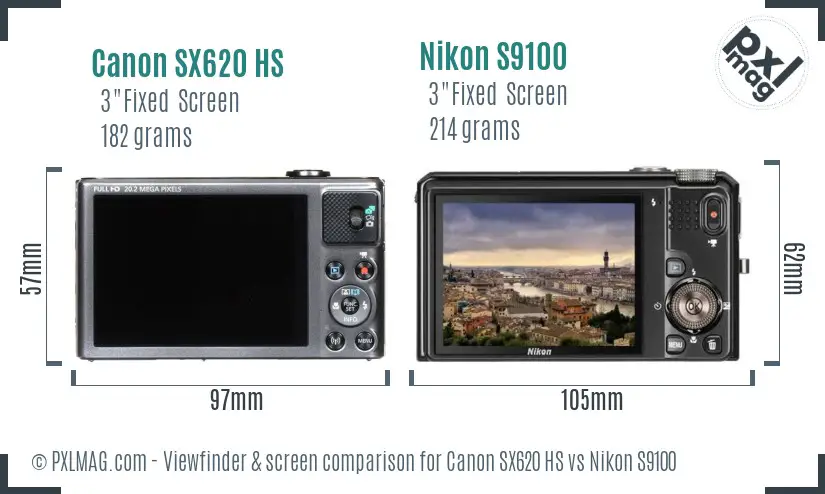 Canon SX620 HS vs Nikon S9100 Screen and Viewfinder comparison Canon SX620 HS vs Nikon S9100 Screen and Viewfinder comparison