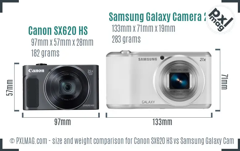 Canon SX620 HS vs Samsung Galaxy Camera 2 size comparison Canon SX620 HS vs Samsung Galaxy Camera 2 size comparison