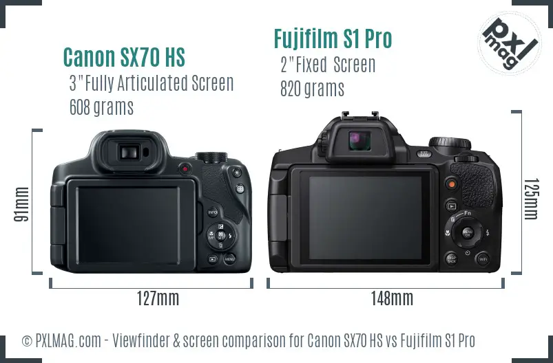Canon SX70 HS vs Fujifilm S1 Pro Screen and Viewfinder comparison Canon SX70 HS vs Fujifilm S1 Pro Screen and Viewfinder comparison