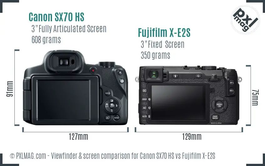 Canon SX70 HS vs Fujifilm X-E2S Screen and Viewfinder comparison