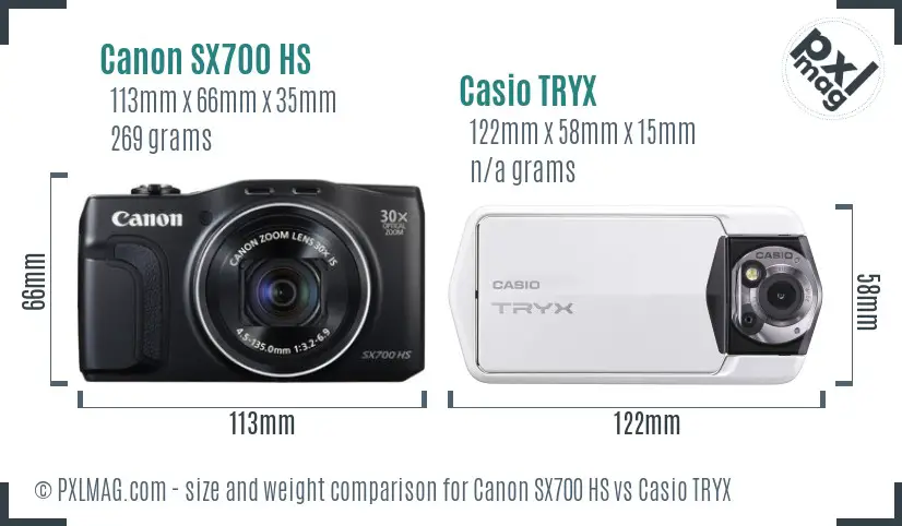 Canon SX700 HS vs Casio TRYX size comparison Canon SX700 HS vs Casio TRYX size comparison