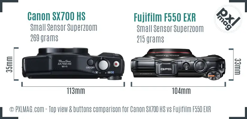 Top view design and control layout comparison