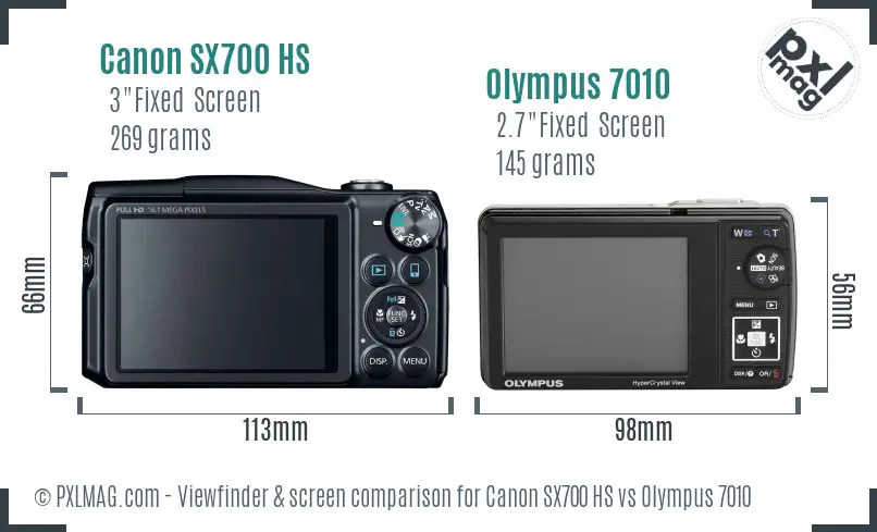 Canon SX700 HS vs Olympus 7010 Screen and Viewfinder comparison Canon SX700 HS vs Olympus 7010 Screen and Viewfinder comparison