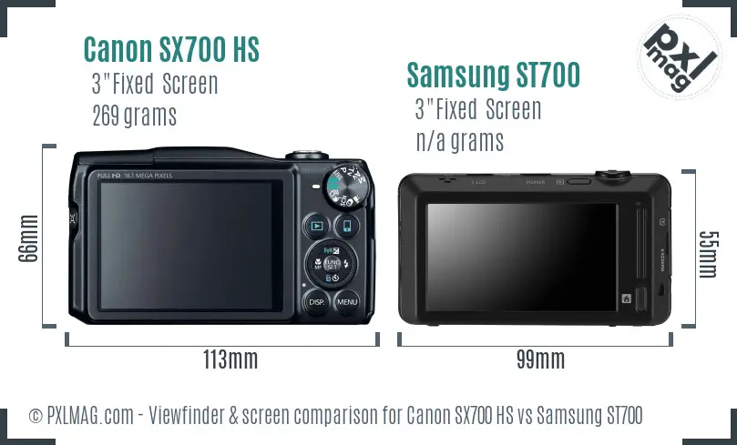 Canon SX700 HS vs Samsung ST700 Screen and Viewfinder comparison Canon SX700 HS vs Samsung ST700 Screen and Viewfinder comparison