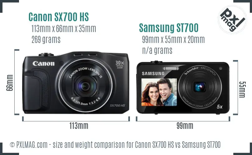 Canon SX700 HS vs Samsung ST700 size comparison Canon SX700 HS vs Samsung ST700 size comparison
