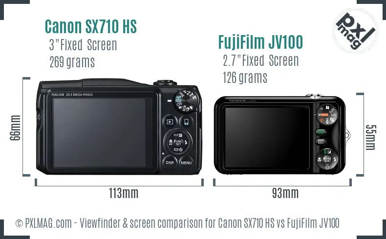 Canon SX710 HS vs FujiFilm JV100 Screen and Viewfinder comparison Canon SX710 HS vs FujiFilm JV100 Screen and Viewfinder comparison