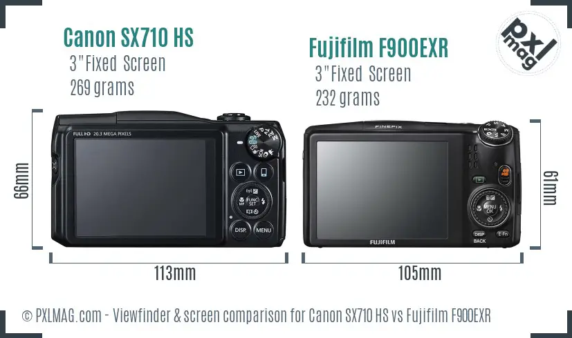Canon SX710 HS vs Fujifilm F900EXR Screen and Viewfinder comparison Canon SX710 HS vs Fujifilm F900EXR Screen and Viewfinder comparison