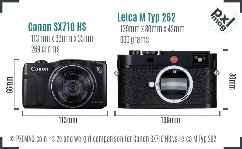 Canon SX710 HS vs Leica M Typ 262 size comparison
