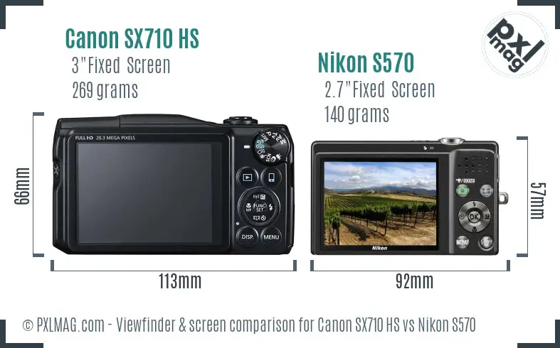 Canon SX710 HS vs Nikon S570 Screen and Viewfinder comparison Canon SX710 HS vs Nikon S570 Screen and Viewfinder comparison