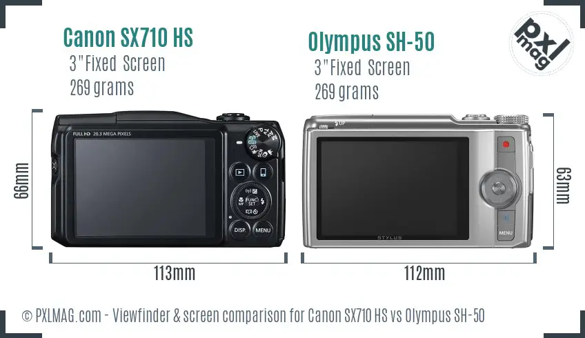 Canon SX710 HS vs Olympus SH-50 Screen and Viewfinder comparison Canon SX710 HS vs Olympus SH-50 Screen and Viewfinder comparison