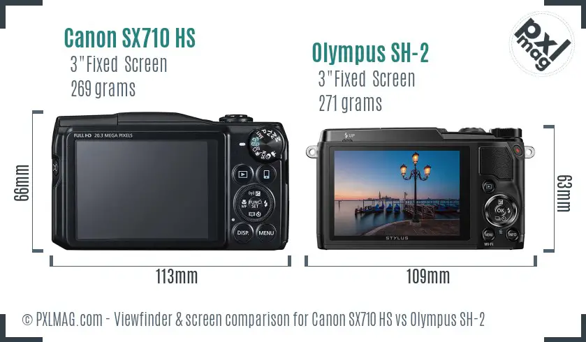 Canon SX710 HS vs Olympus SH-2 Screen and Viewfinder comparison Canon SX710 HS vs Olympus SH-2 Screen and Viewfinder comparison
