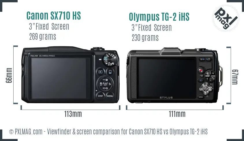 Canon SX710 HS vs Olympus TG-2 iHS Screen and Viewfinder comparison Canon SX710 HS vs Olympus TG-2 iHS Screen and Viewfinder comparison