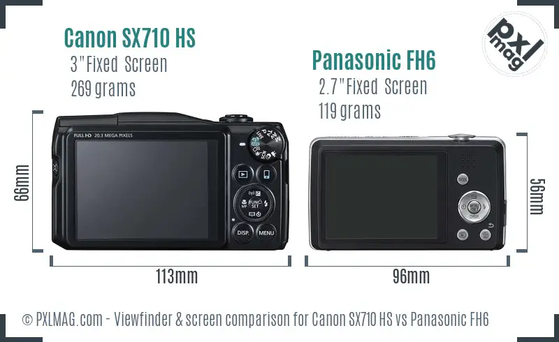 Canon SX710 HS vs Panasonic FH6 Screen and Viewfinder comparison Canon SX710 HS vs Panasonic FH6 Screen and Viewfinder comparison