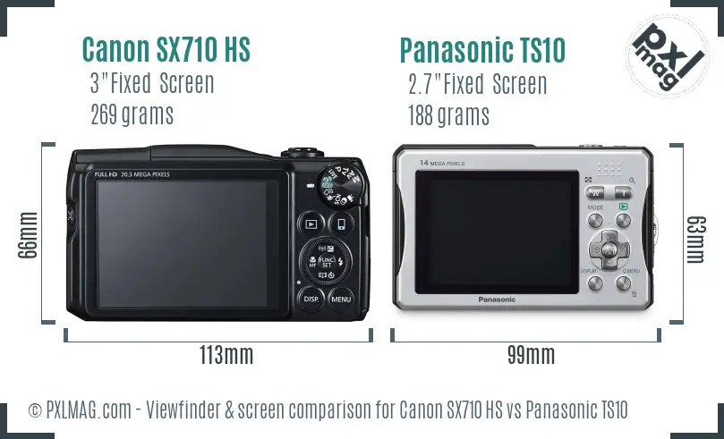 Canon SX710 HS vs Panasonic TS10 Screen and Viewfinder comparison Canon SX710 HS vs Panasonic TS10 Screen and Viewfinder comparison