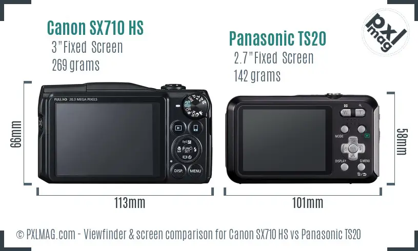 Canon SX710 HS vs Panasonic TS20 Screen and Viewfinder comparison Canon SX710 HS vs Panasonic TS20 Screen and Viewfinder comparison
