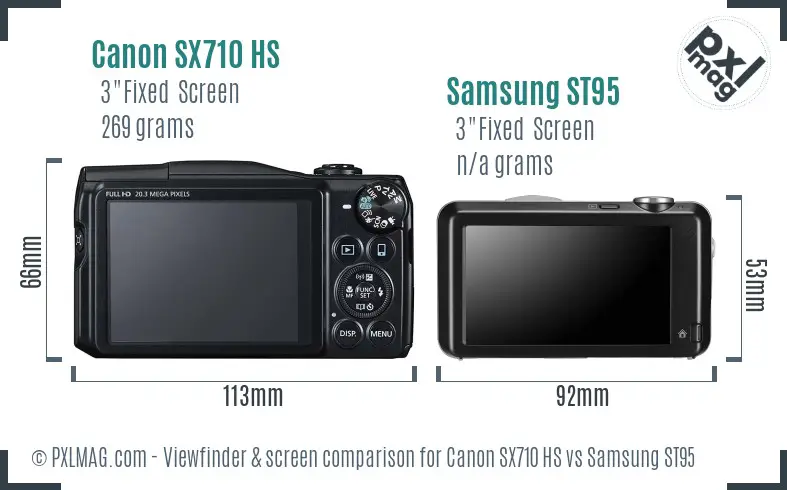 Canon SX710 HS vs Samsung ST95 Screen and Viewfinder comparison Canon SX710 HS vs Samsung ST95 Screen and Viewfinder comparison