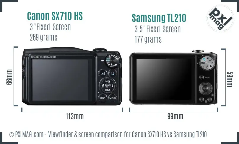 Canon SX710 HS vs Samsung TL210 Screen and Viewfinder comparison Canon SX710 HS vs Samsung TL210 Screen and Viewfinder comparison
