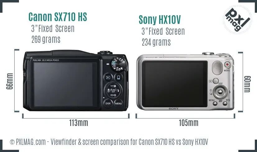 Canon SX710 HS vs Sony HX10V Screen and Viewfinder comparison Canon SX710 HS vs Sony HX10V Screen and Viewfinder comparison