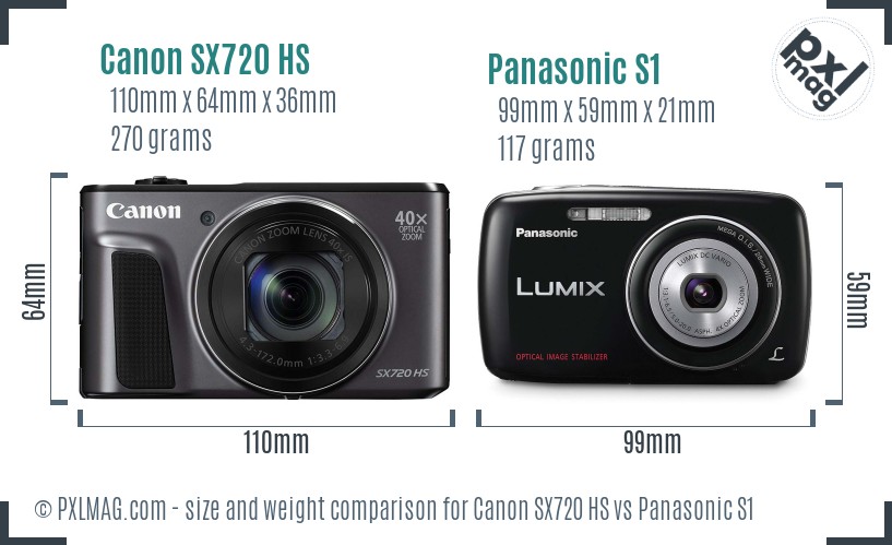 Canon SX720 HS vs Panasonic S1 size comparison Canon SX720 HS vs Panasonic S1 size comparison