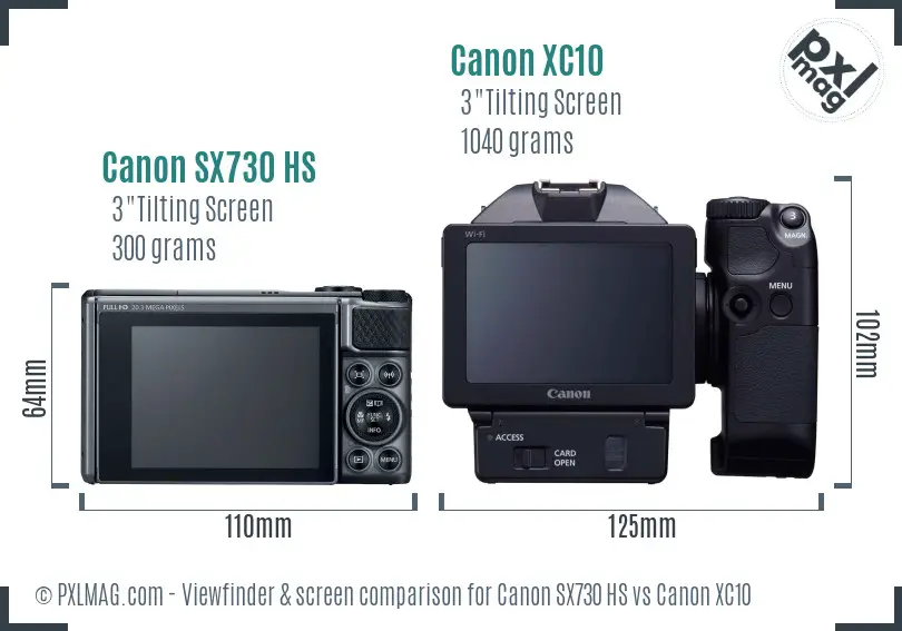 Canon SX730 HS vs Canon XC10 Screen and Viewfinder comparison Canon SX730 HS vs Canon XC10 Screen and Viewfinder comparison